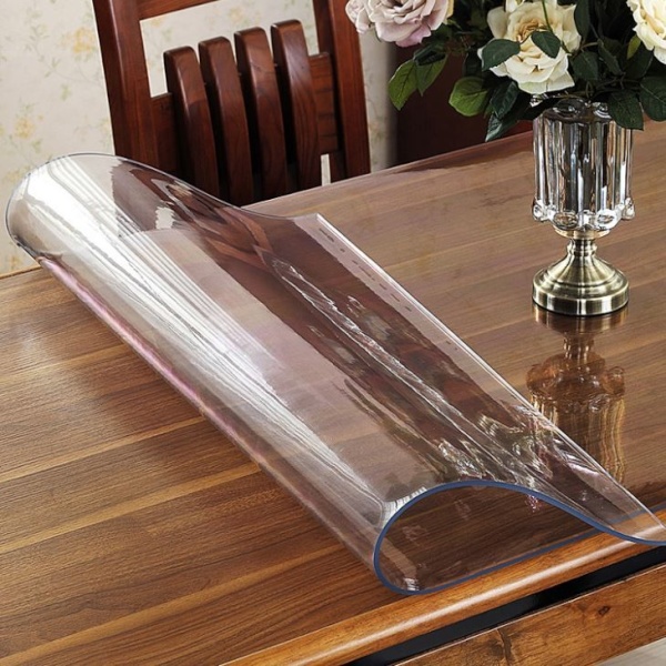 Прозрачная пленка, мягкое стекло на стол ПВХ, ширина 80 см, толщина 2,0 мм